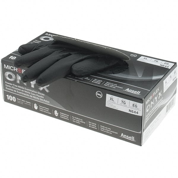 Series Microflex Onyx Disposable Gloves: Size X-Large, 3.5 mil, Uncoated-Coated Nitrile, Medical Grade, Unpowdered MPN:N644