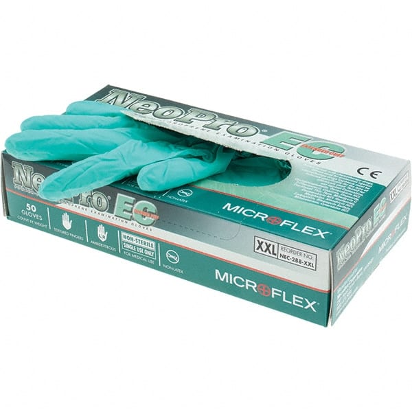 Series Microflex Neopro Disposable Gloves: Size 2X-Large, 6.3 mil, Uncoated-Coated Neoprene, Medical Grade, Unpowdered MPN:NEC-288-XXL