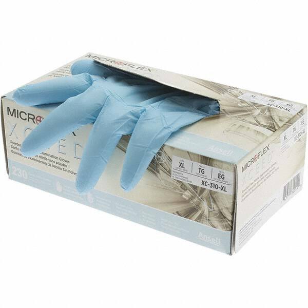 Series Microflex Xceed Disposable Gloves: Size X-Large, 2.8 mil, Uncoated-Coated Nitrile, Industrial Grade, Unpowdered MPN:XC-310-XL