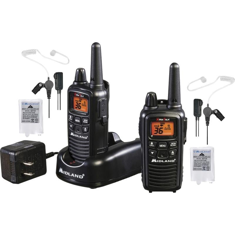 Midland LXT600BB FRS Business Radio Bundle - 36 Radio Channels - 22 FRS - Silent Operation, Hands-free - Nickel Metal Hydride (NiMH) - Black - 2 Each MPN:LXT600BB