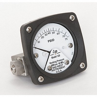 D0754 Pressure Gauge 0 to 75 psi MPN:120-AA-00-OO-75P