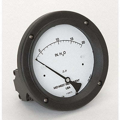 D0758 Pressure Gauge 0 to 20 In H2O MPN:142-AC-00-OO-20H