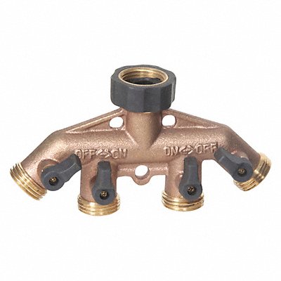 Hose Multi Splitter Brass Garden 3/4 GHT MPN:GHC4