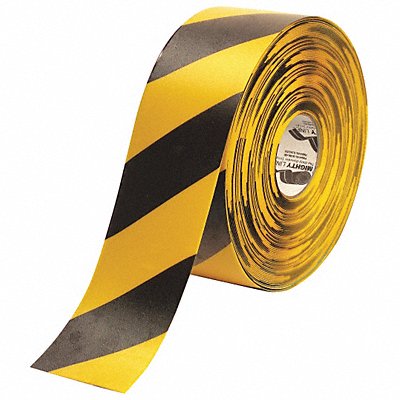 Floor Tape Black/Yellow 4 inx100 ft Roll MPN:4RYCHV