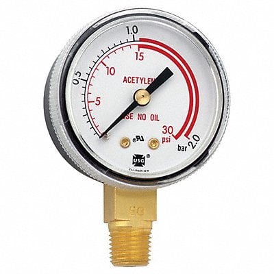 K4563 Pressure Gauge 0 to 30 psi 0 to 2 Bar 2 MPN:GA134-03