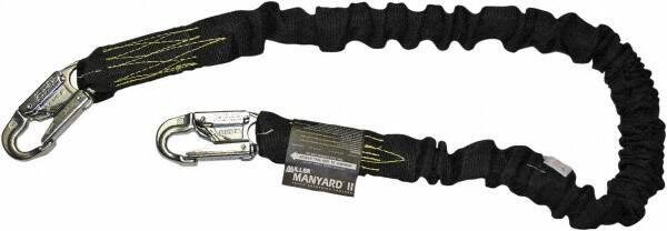 6' Long, 310 Lb Capacity, 1 Leg Locking Snap Hook Harness Shock Absorbing Lanyard MPN:216MK-Z7/6FTBK
