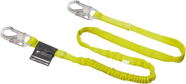 6' Long, 310 Lb Capacity, 1 Leg Locking Snap Hook Harness Shock Absorbing Lanyard MPN:216WLS-Z7/6FTYL