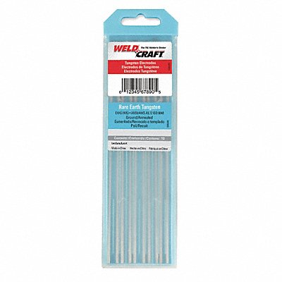 WELDCRAFT Lt Blu Tungsten Electrode PK10 MPN:WG116X7