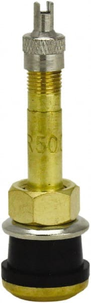 Clamp-In Tubeless Tire Valve: Brass, Use with Buses & Trucks MPN:483