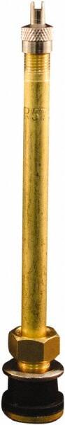 Clamp-In Tubeless Tire Valve: Brass, Use with Buses & Trucks MPN:486