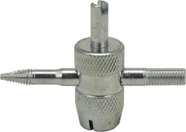 Tire Valve Repair Tool: Steel, Convenience of Four Tools in One, Insert or Remove Valve Cores & Rethread Inside & Outside of Valve Stems, Use with Tires MPN:S-445