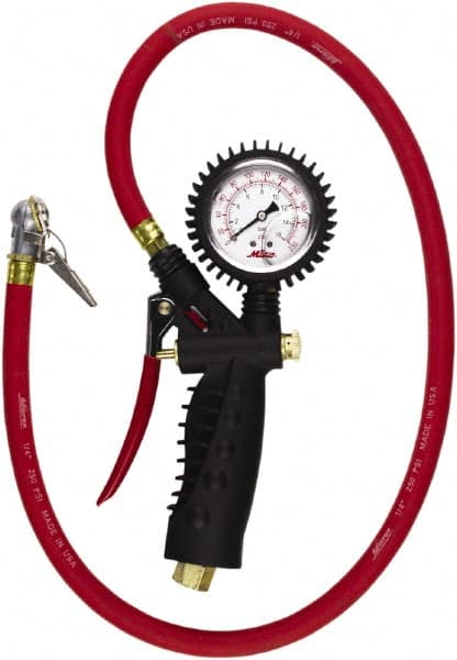 0 to 230 psi Dial Ball Foot with Clip Tire Pressure Gauge MPN:573A