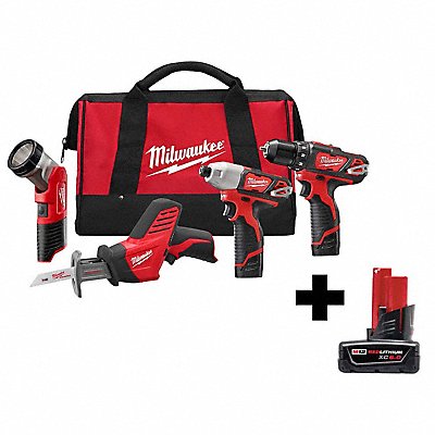 Cordless Combination Kit 4 Tools 12V DC MPN:2498-24  48-11-2460