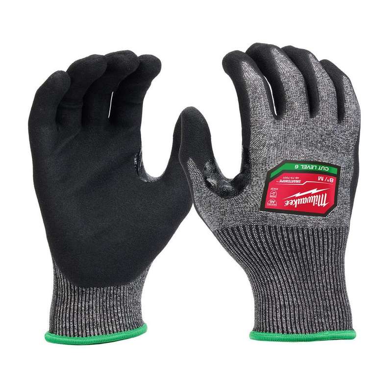 Puncture-Resistant Gloves:  Size  Medium,  ANSI Cut  A6,  ANSI Puncture  0,  Nitrile & Polyurethane,  High Performance Polyethylene MPN:48-73-7001