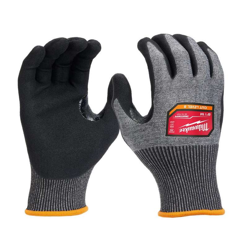 Puncture-Resistant Gloves:  Size  Medium,  ANSI Cut  A8,  ANSI Puncture  0,  Nitrile & Polyurethane,  High Performance Polyethylene MPN:48-73-7021