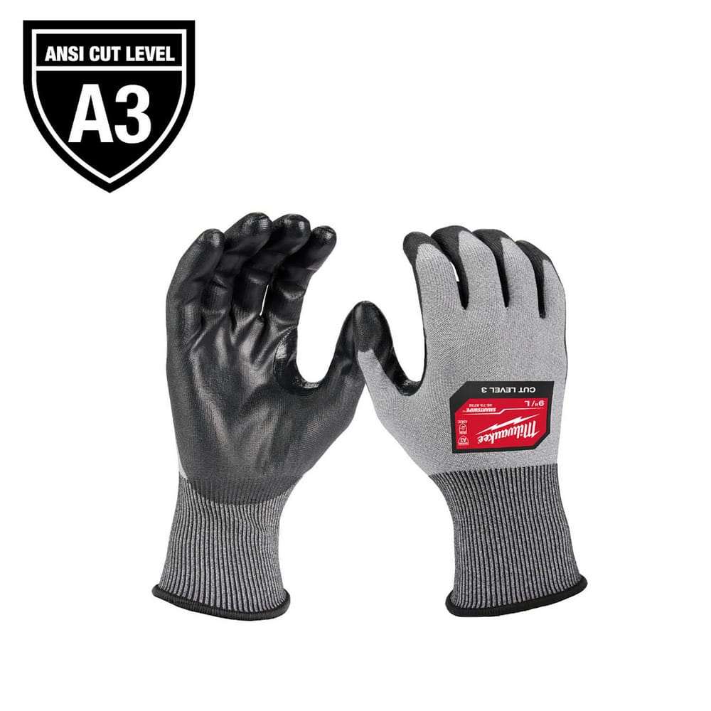 Puncture-Resistant Gloves:  Size  2X-Large,  ANSI Cut  A3,  ANSI Puncture  0,  Polyurethane,  Polyester, Polyethylene & Nitrile MPN:48-73-8734