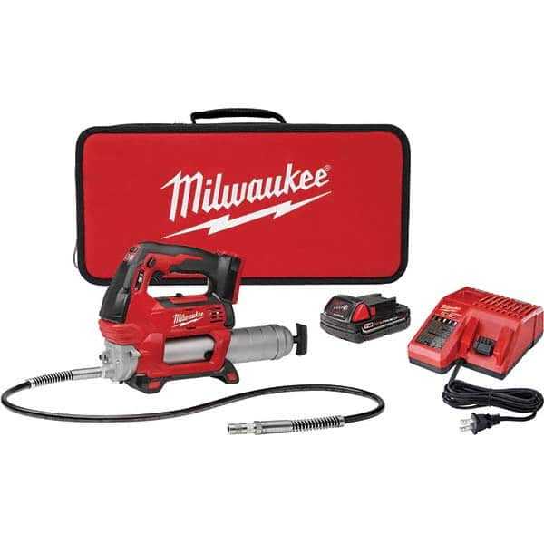 Battery Powered Grease Gun: 10,000 psi Max, 14 oz Cartridge MPN:2646-21CT