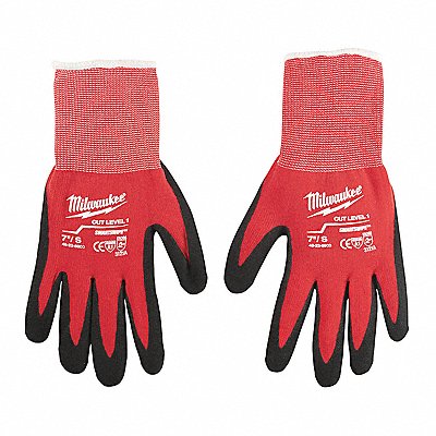 Gloves Work Nitrile Dipped Red Medium MPN:48-22-8901
