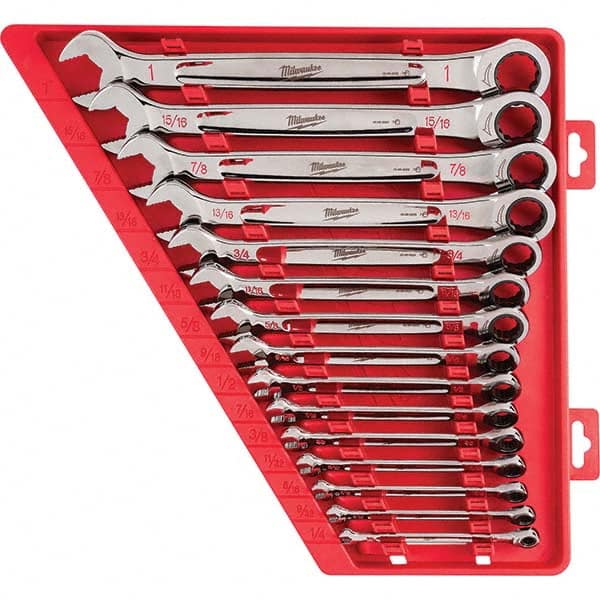 Ratcheting Combination Wrench Set: 15 Pc, Inch MPN:48-22-9416