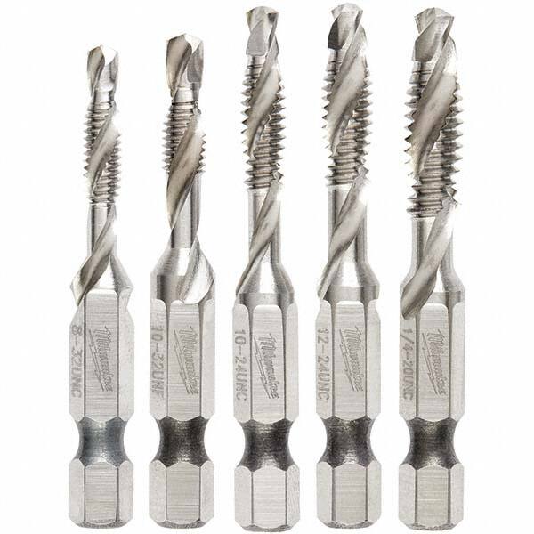 Combination Drill & Tap Sets, Minimum Thread Size: #8-32 in , Maximum Thread Size: 1/4-20 in , Number Of Flutes: 2.0 , Overall Length: 2.2800in  MPN:48-89-4874