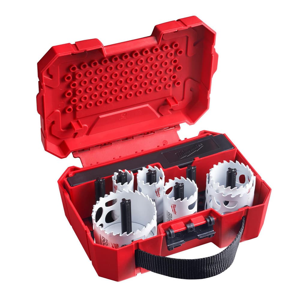 Hole Saw Kit: 10 Pc, 7/8 to 2-1/2