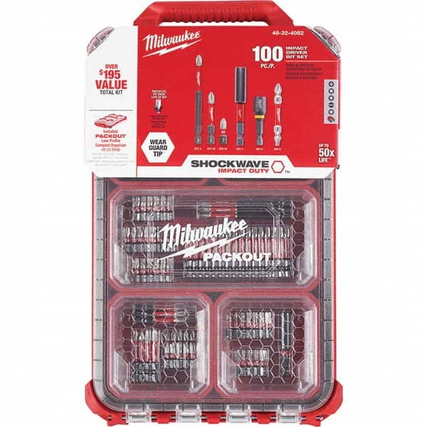 Power & Impact Screwdriver Bit Sets, Set Type: Driver Bit, Material: Steel, Measurement Type: Inch, Includes: (10) 1