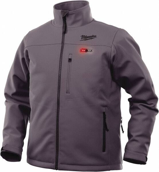 Heated Jacket: Size Large, Gray, Polyester MPN:201G-21L