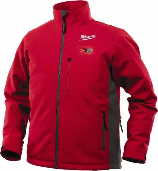 Heated Jacket: Size Large, Red, Polyester MPN:202R-21L