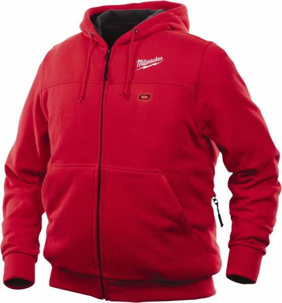 Heated Sweatshirt: Size Medium, Red, Polyester MPN:302R-21M