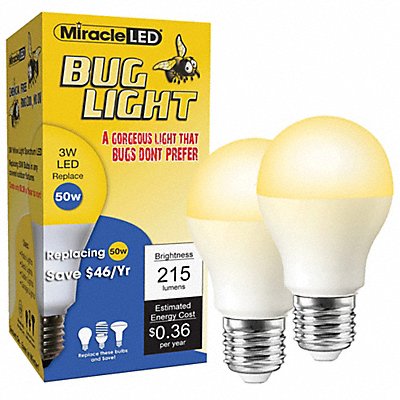 Bug Light Bulb 3W Lw Prf LED Amber PK2 MPN:602177