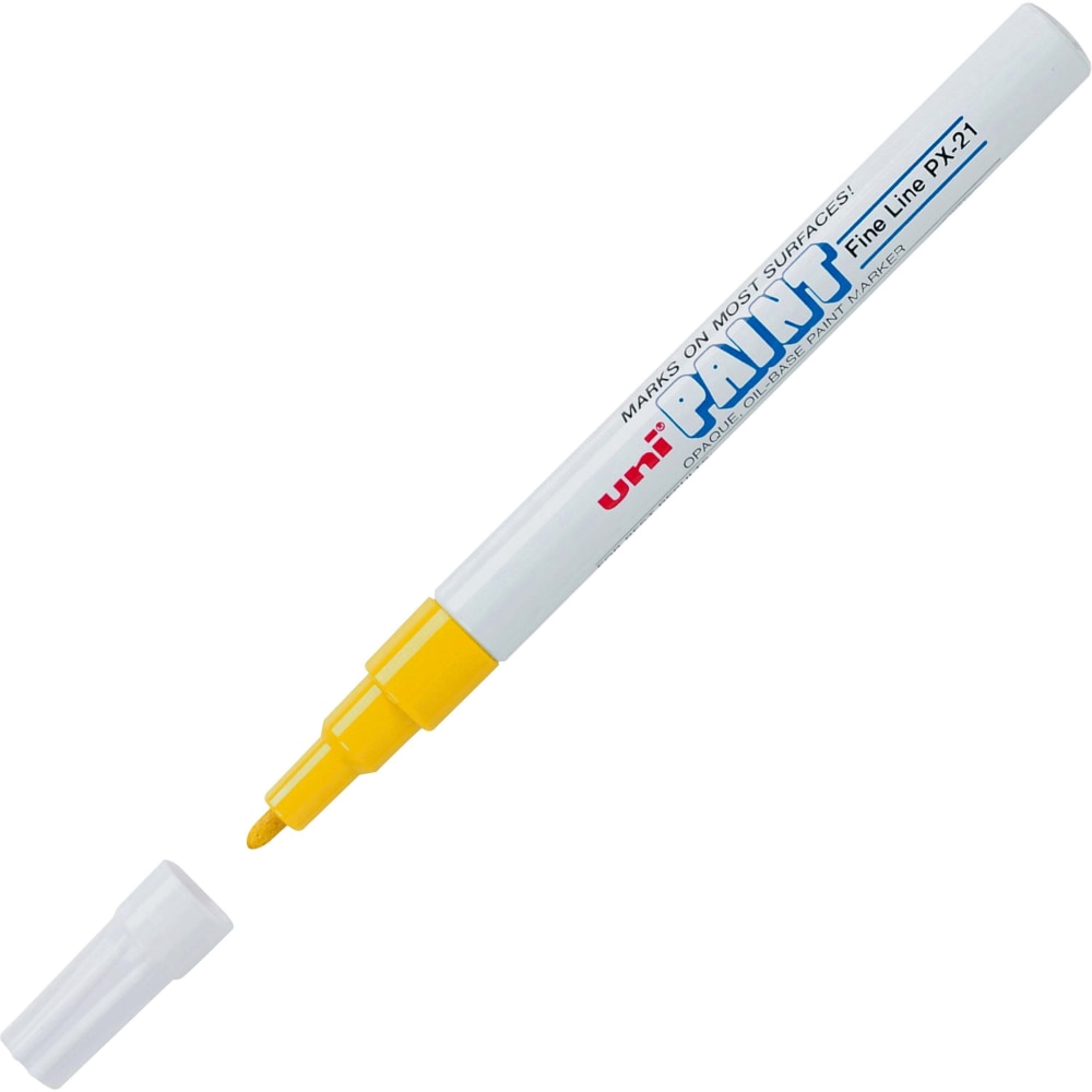 Uni-Ball Oil-Base Fine Line uni Paint Markers - Fine Marker Point - Yellow Oil Based Ink - 1 Each (Min Order Qty 11) MPN:63705