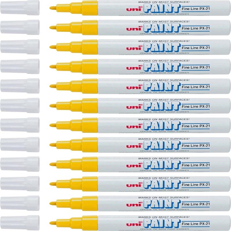 Fine Marker Point - Yellow Oil Based Ink - 1 Dozen (Min Order Qty 2) MPN:63705DZ