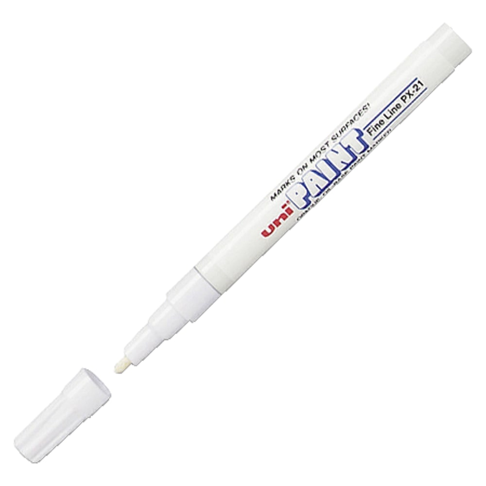 Uni-Paint Markers, Fine Point, White, Pack Of 12 (Min Order Qty 2) MPN:63713DZ