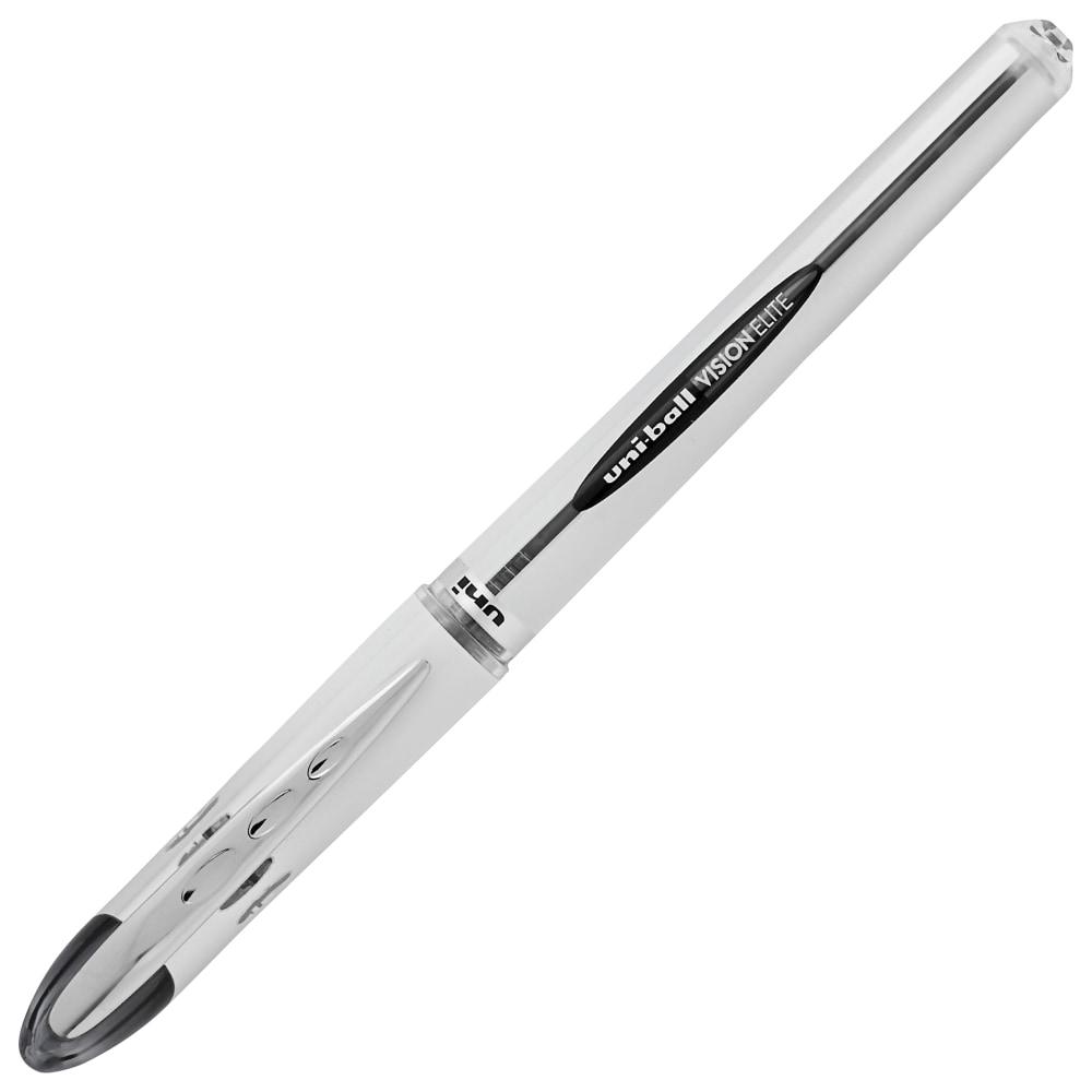 uni-ball Vision Elite Rollerball Pen, Bold Point, 0.8 mm, White Barrel, Black Ink (Min Order Qty 31) MPN:61231