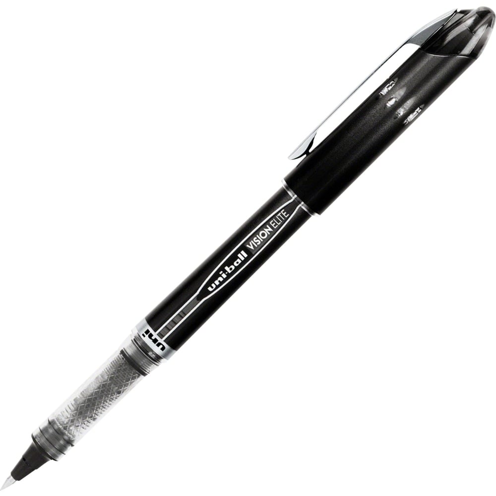 uni-ball Vision Elite Rollerball Pens, 0.5 mm, Light Gray Barrel, Black Ink (Min Order Qty 21) MPN:69000