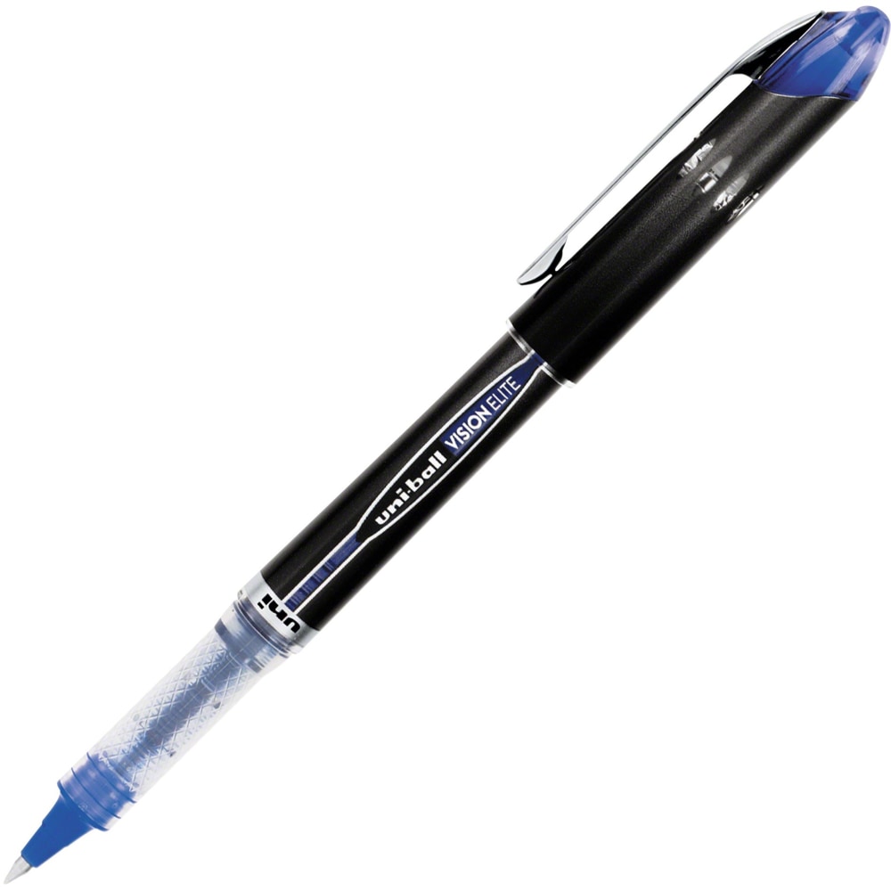 uniball Vision Elite Rollerball Pen, Fine Point, 0.5 mm, Dark Gray Barrel, Blue Ink (Min Order Qty 21) MPN:69021