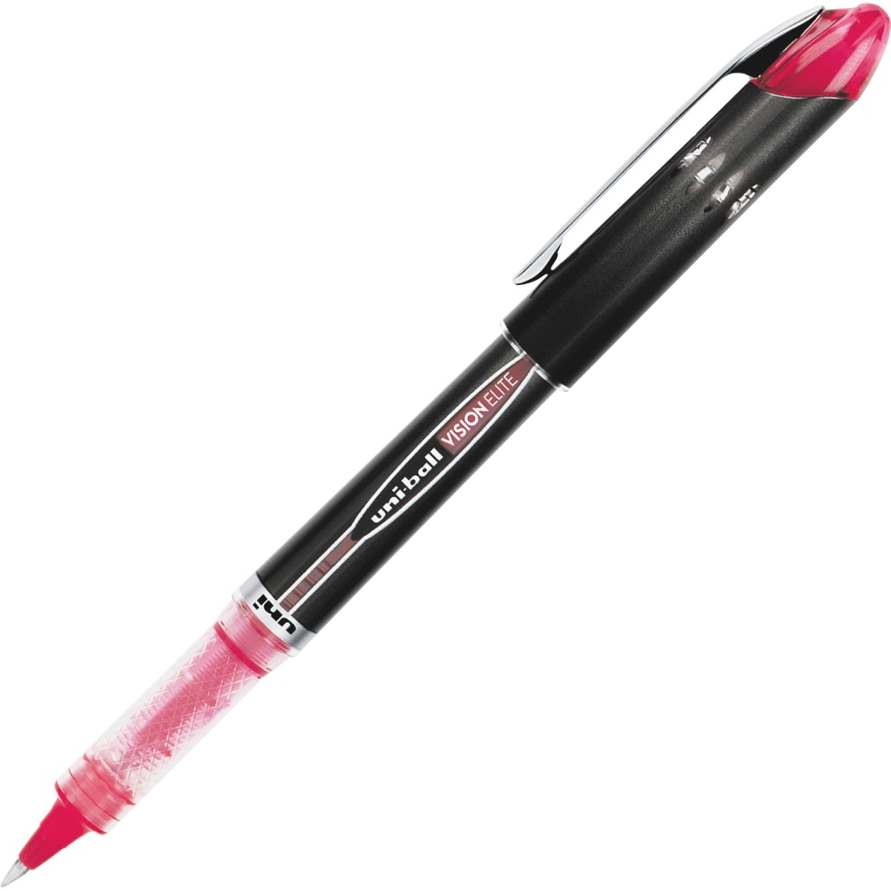 uni-ball Vision Elite Rollerball Pens, 0.5 mm, Dark Gray Barrel, Red Ink (Min Order Qty 21) MPN:69022