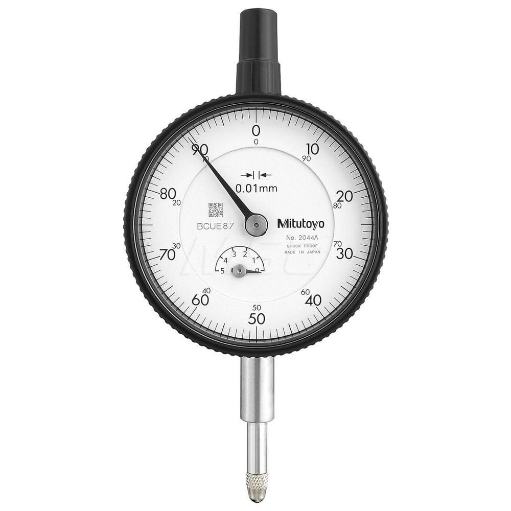 Dial Drop Indicators, Accuracy (mm): 10.012 , Back Type: Lug , Indicator Style: Plunger , Bearing Type: Plain , Minimum Measurement (mm): 0.00  MPN:2044A