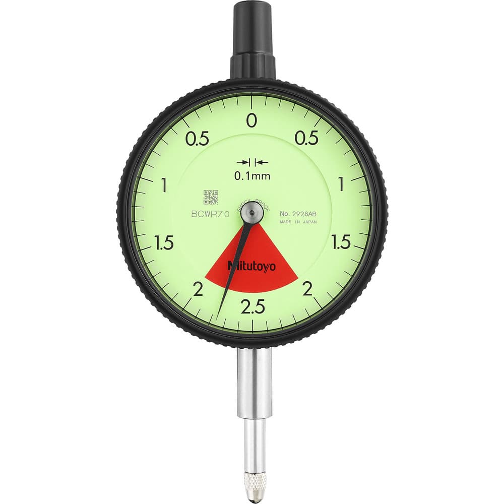 Dial Drop Indicators, Accuracy (mm): 0.04 , Back Type: Lug , Indicator Style: Plunger , Bearing Type: Plain , Minimum Measurement (mm): 0.10  MPN:2928A