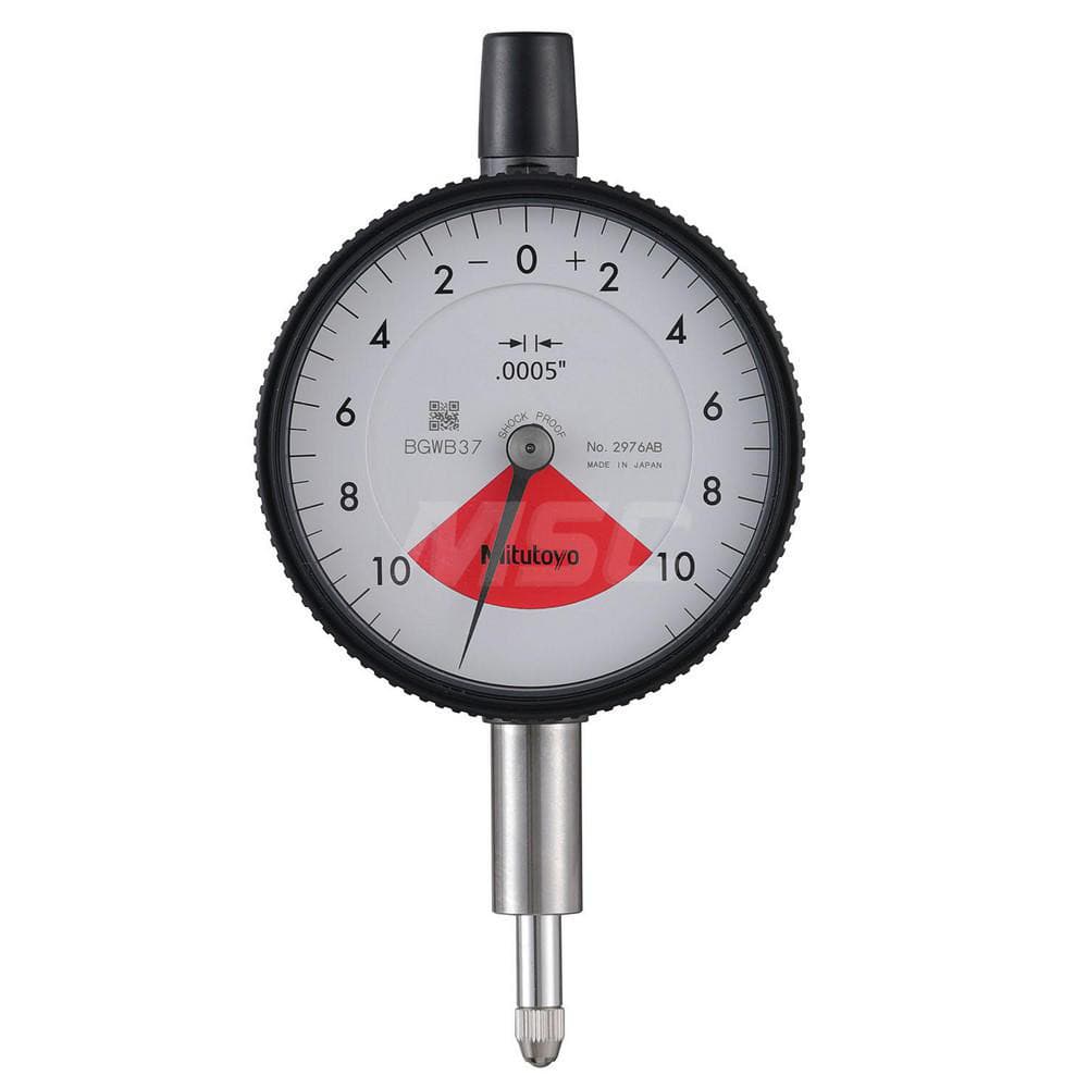 Dial Drop Indicators, Accuracy (Decimal Inch): +/-0.0005 , Back Type: Flat , Indicator Style: Plunger , Bearing Type: Plain , Minimum Measurement (mm): 0.00  MPN:2976AB