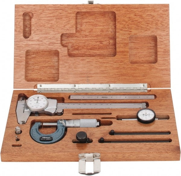 Machinist Caliper, Micrometer, Ruler & Test Indicator Kit: 5 pc, 0 to 6