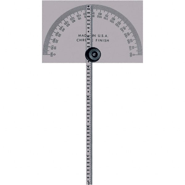 Round & Rectangular Head Protractors, Head Type: Square Head, Square Head , Blade Length (Inch): 6 , Maximum Measurement (Degrees): 180.00  MPN:968-203