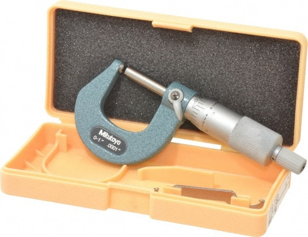 1 Inch Max Measurement, 0.0001 Inch Graduation, Spherical Face Micrometer MPN:115-153