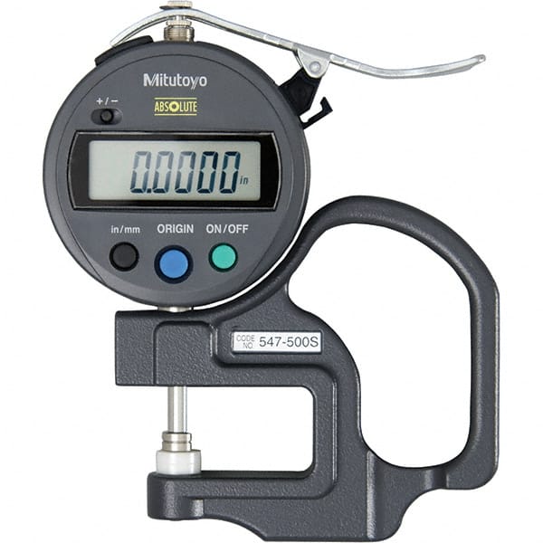 0mm to 12mm Measurement, 0.01mm Resolution Electronic Thickness Gage MPN:547-500S