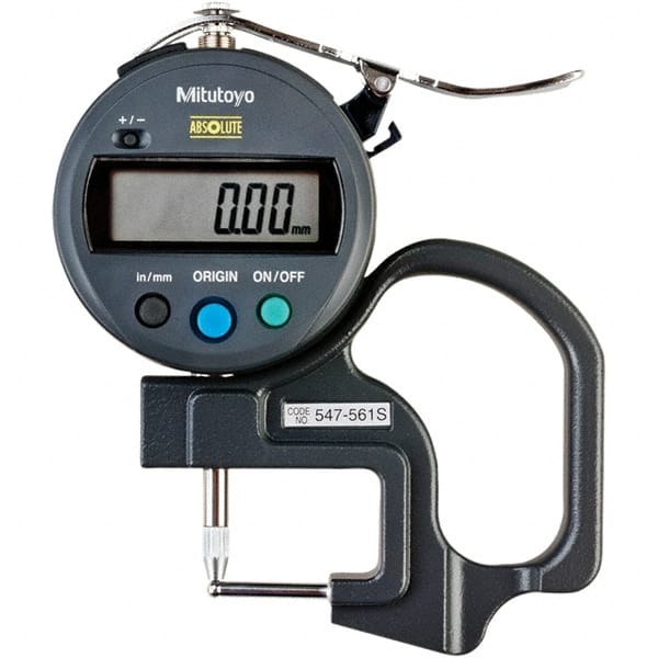 0mm to 12mm Measurement, 0.01mm Resolution Electronic Thickness Gage MPN:547-561S