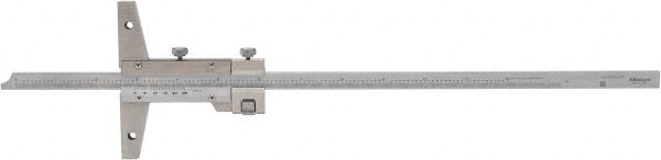 0 to 12 Inch Measurement Range, 410mm Rule Length, 4 Inch Base Length, Vernier Depth Gage MPN:527-113