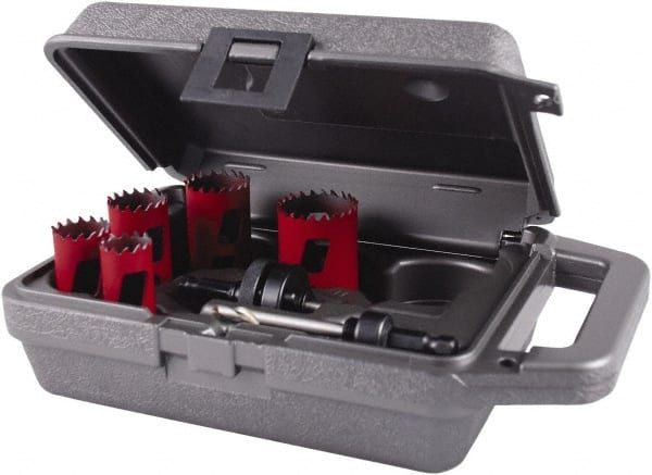 Mechanic's Hole Saw Kit: 7 Pc, 7/8 to 1-1/2