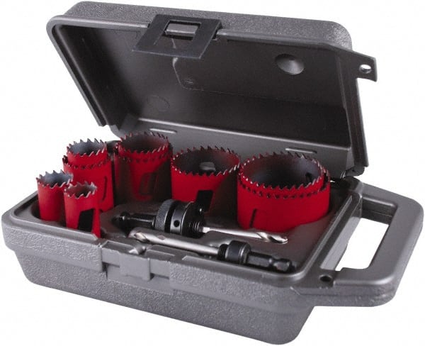 General Purpose Hole Saw Kit: 11 Pc, 3/4 to 2-1/2