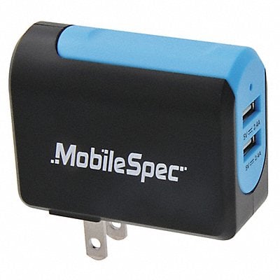 USB Wall Outlet Charger Black/Blue MPN:MBS01202