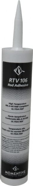 Joint Sealant: 10 oz Cartridge, Red, RTV Silicone MPN:RTV106 12C